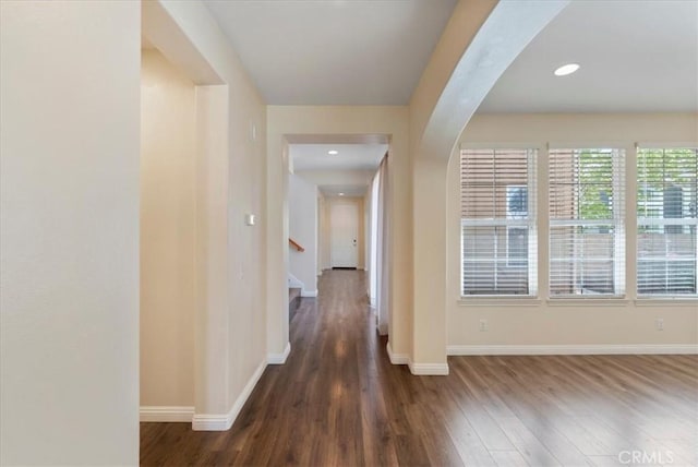 27020 Island Rd, Valencia, CA 91355 - corridor featuring dark wood finished floors and stairway