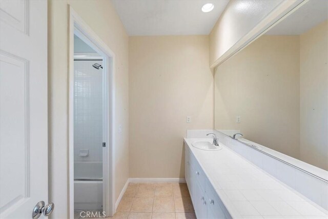 27020 Island Rd, Valencia, CA 91355 - bathroom with double vanity and tile patterned floors