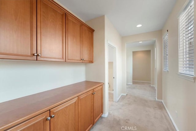 27020 Island Rd, Valencia, CA 91355 - corridor featuring light carpet, healthy amount of natural light, and recessed lighting