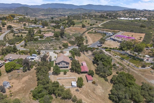 bird's eye view with a mountain view