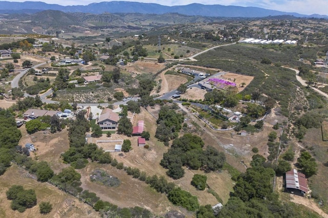 drone / aerial view with a mountain view