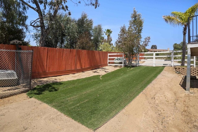 view of yard with fence