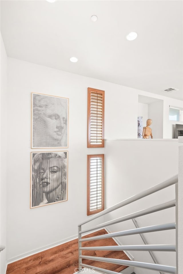 4934 Herzog Way, Palm Springs, CA 92262 - stairway featuring wood finished floors and recessed lighting