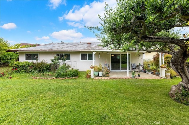 18502 Bellorita St, Rowland Heights, CA 91748 - back of house with a patio, stucco siding, and a lawn
