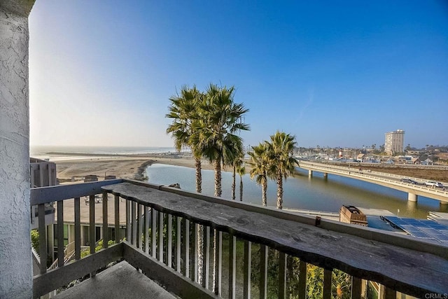balcony with a water view