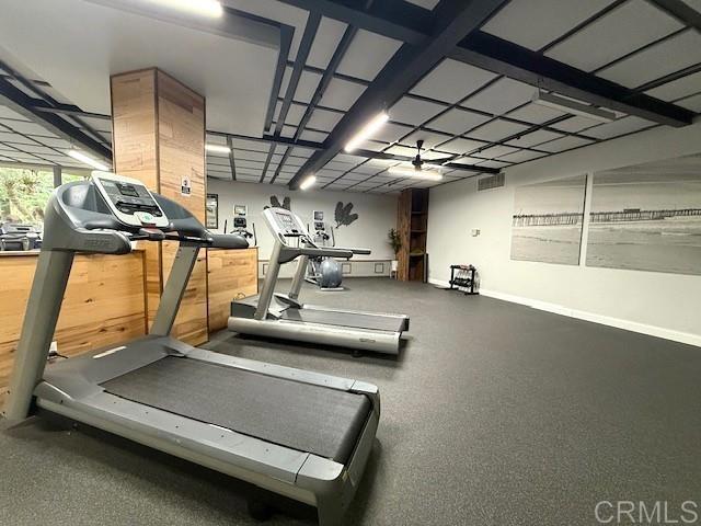 exercise room with visible vents