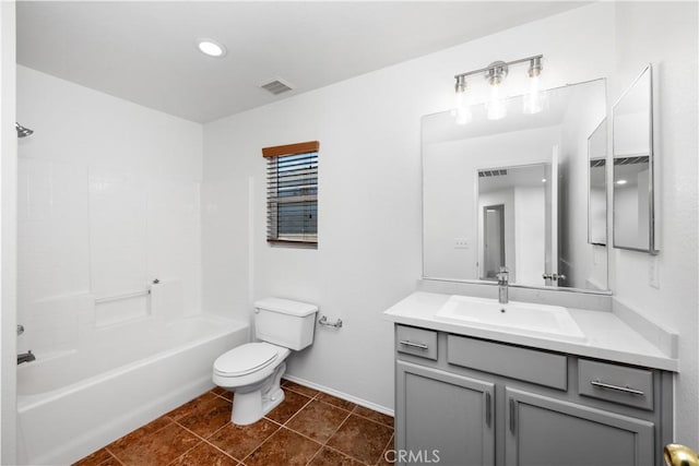 9331 Sapphire Ave, Hesperia, CA 92344 - full bathroom featuring toilet, baseboards, vanity, tile patterned floors, and bathing tub / shower combination