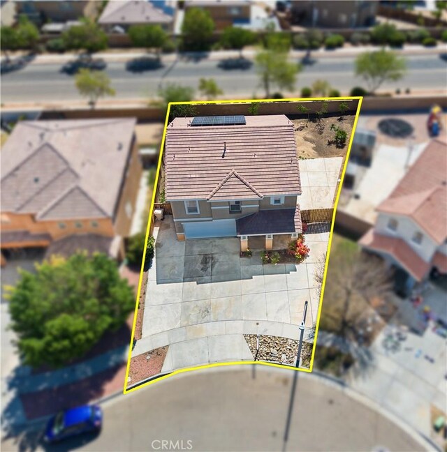 9331 Sapphire Ave, Hesperia, CA 92344 - aerial view of property and surrounding area featuring property parcel outlined