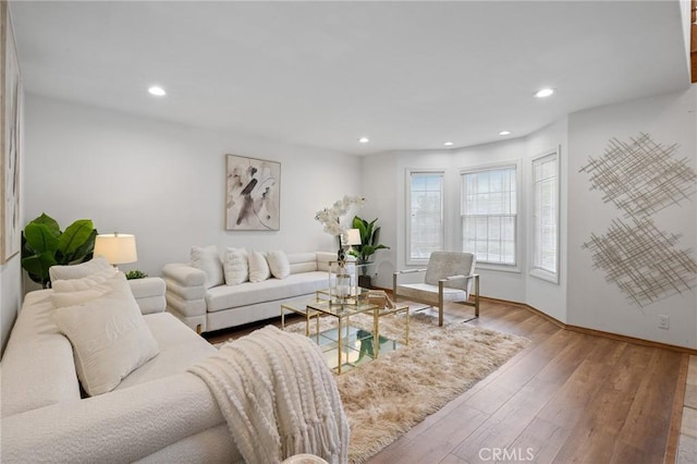 10703 Wheatland Ave, Sunland, CA 91040 - living area with recessed lighting, baseboards, and hardwood / wood-style flooring