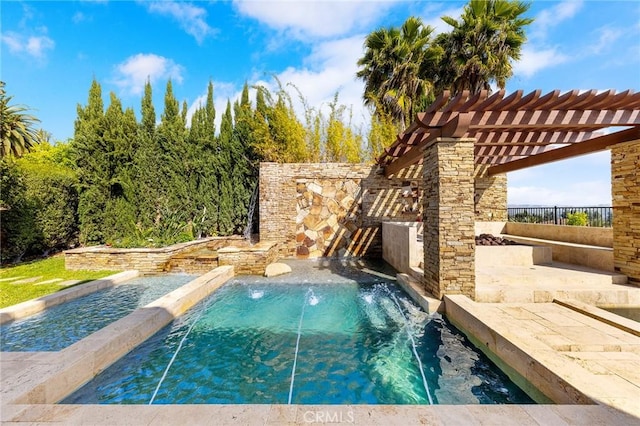 view of pool featuring a fenced in pool