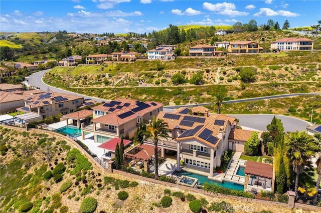 bird's eye view with a residential view