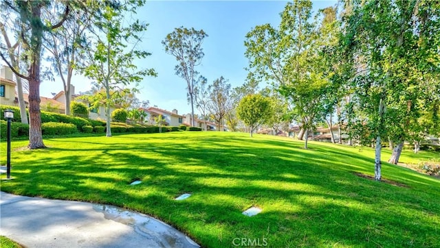 surrounding community featuring a residential view and a yard