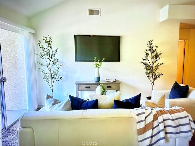 living area with visible vents