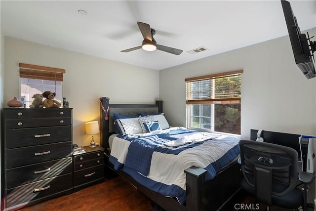 6239 Longmeadow St, Riverside, CA 92505 - bedroom with dark wood-type flooring and ceiling fan