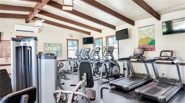 24939 Coral Canyon Rd, Corona, CA 92883 - gym with an AC wall unit