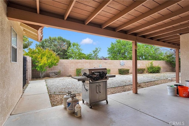 19804 Haida Rd, Apple Valley, CA 92307 - view of patio / terrace with a fenced backyard and area for grilling