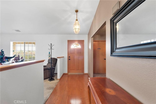 19804 Haida Rd, Apple Valley, CA 92307 - entryway featuring baseboards, visible vents, and light wood-style floors