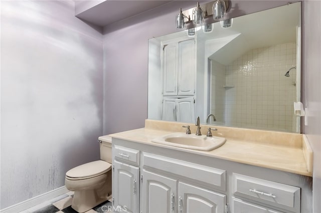 845 N Glendora Ave, Glendora, CA 91741 - full bath featuring toilet, baseboards, a tile shower, and vanity