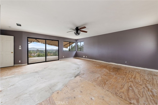 845 N Glendora Ave, Glendora, CA 91741 - spare room with a mountain view, baseboards, and ceiling fan