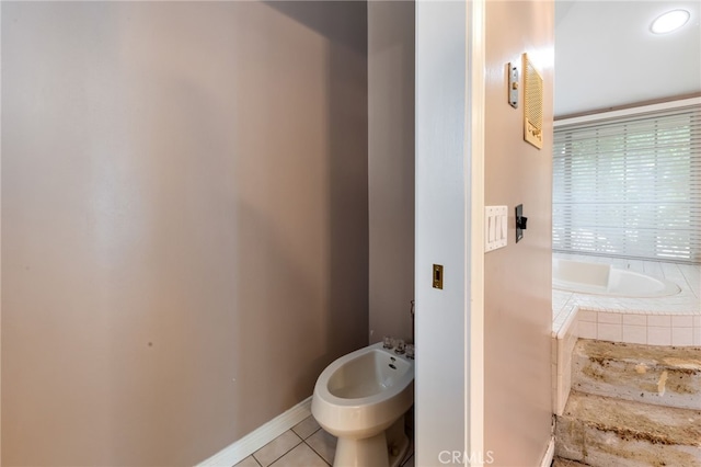 845 N Glendora Ave, Glendora, CA 91741 - full bathroom featuring baseboards, tile patterned flooring, a bidet, and tiled tub