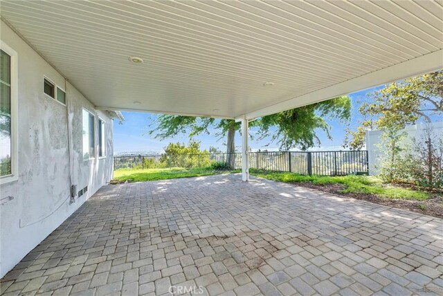 view of patio featuring a fenced backyard