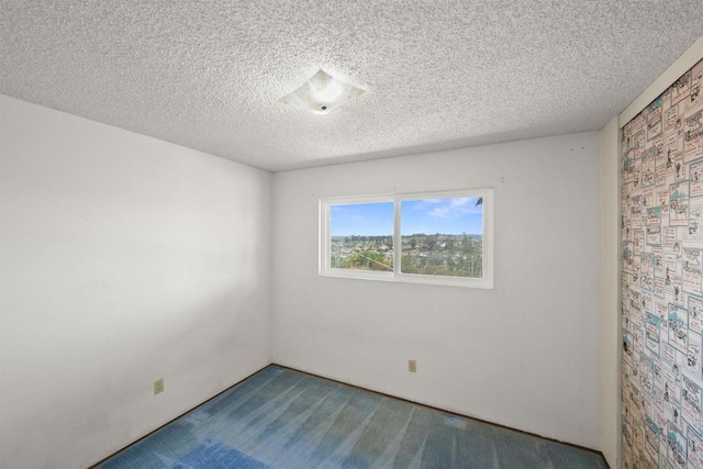 unfurnished room featuring carpet and a textured ceiling