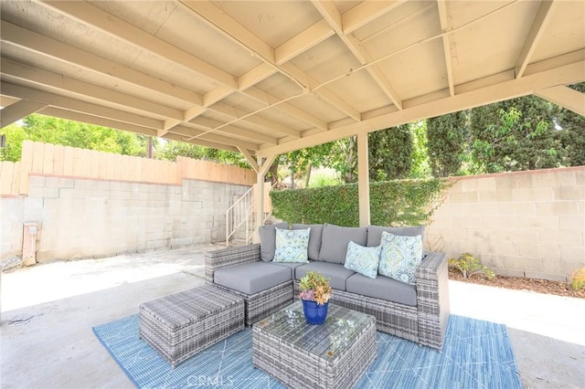 4548 Jade St, Los Angeles, CA 90032 - view of patio / terrace featuring a fenced backyard and an outdoor hangout area