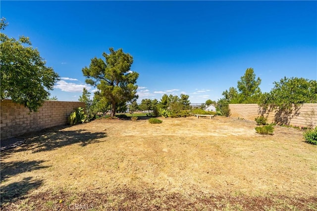 view of yard featuring fence