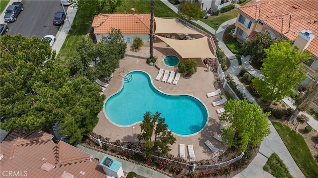 18114 Erik Ct Unit 5131, Canyon Country, CA 91387 - drone / aerial view of a pool area