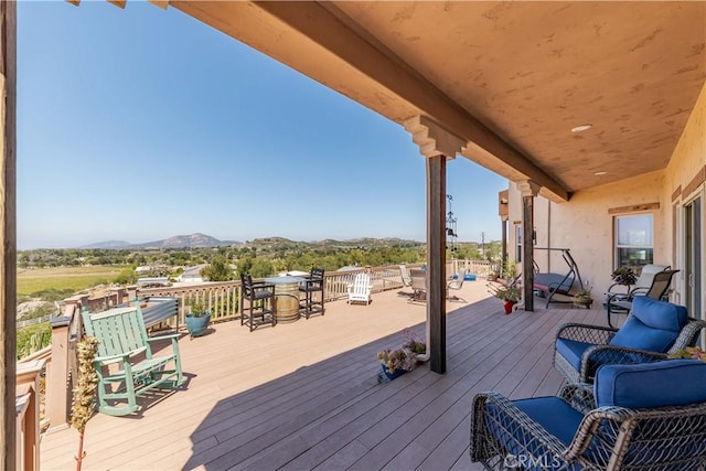 35155 Sawh Ct, Sage, CA 92544 - deck featuring a mountain view and outdoor dining area