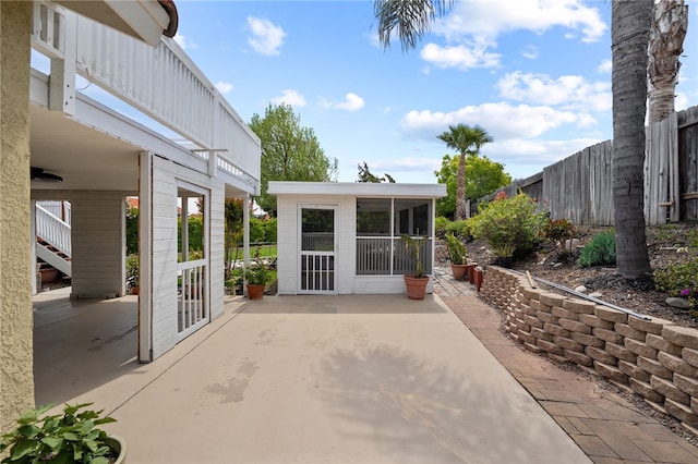45628 Gleneagles Ct, Temecula, CA 92592 - view of patio / terrace with fence and a sunroom