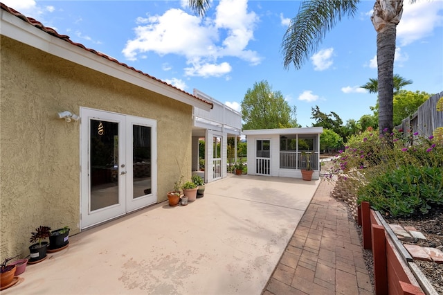 45628 Gleneagles Ct, Temecula, CA 92592 - view of patio with a sunroom and french doors