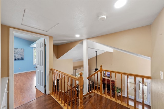 45628 Gleneagles Ct, Temecula, CA 92592 - interior space featuring recessed lighting, ceiling fan, wood finished floors, and attic access