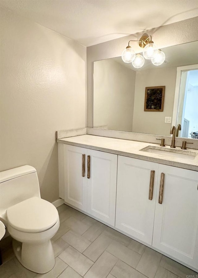 10525 Flora Verda Ct, Santee, CA 92071 - bathroom featuring vanity, a notable chandelier, and toilet