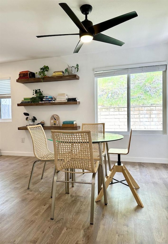 10525 Flora Verda Ct, Santee, CA 92071 - dining area featuring baseboards, plenty of natural light, and wood finished floors