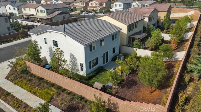 aerial view with a residential view