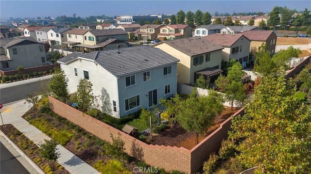 bird's eye view with a residential view