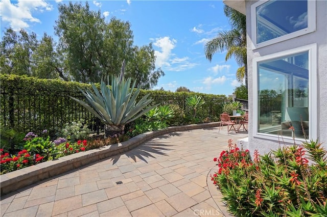 view of patio with a fenced backyard