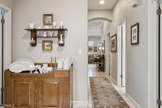 1042 Sleepy Hollow Rd, Paso Robles, CA 93446 - hall with arched walkways and light tile patterned floors