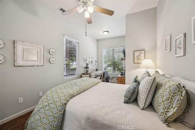 1042 Sleepy Hollow Rd, Paso Robles, CA 93446 - bedroom featuring wood finished floors, baseboards, and ceiling fan