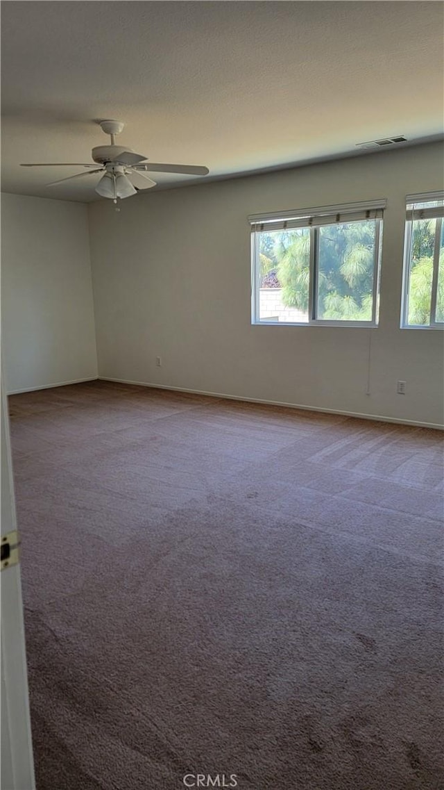 28799 Lavatera Ave, Murrieta, CA 92563 - spare room featuring carpet flooring, a ceiling fan, and a healthy amount of sunlight