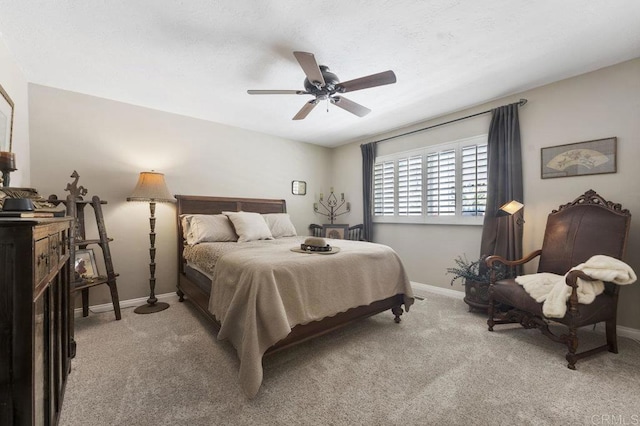 4331 Summit Dr, La Mesa, CA 91941 - bedroom with light carpet, baseboards, and a ceiling fan