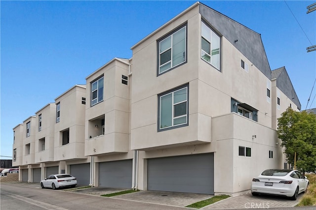 view of building exterior with a garage