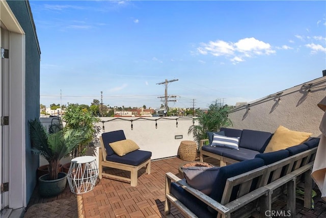 view of patio featuring an outdoor hangout area