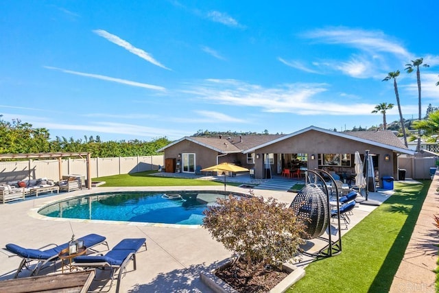 6658 Belle Haven Dr, San Diego, CA 92120 - view of swimming pool with a patio area and an outdoor living space