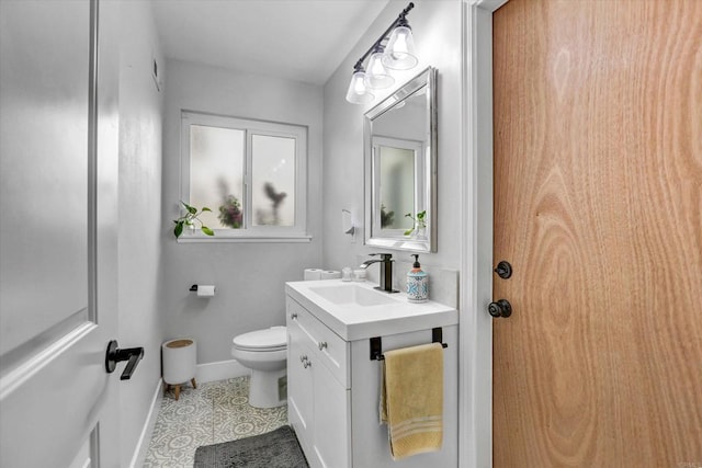 8394 Blue Lake Dr, San Diego, CA 92119 - half bathroom featuring vanity, baseboards, and toilet