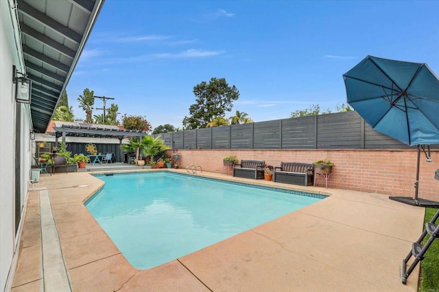 8394 Blue Lake Dr, San Diego, CA 92119 - view of swimming pool featuring a patio, a fenced in pool, and a fenced backyard