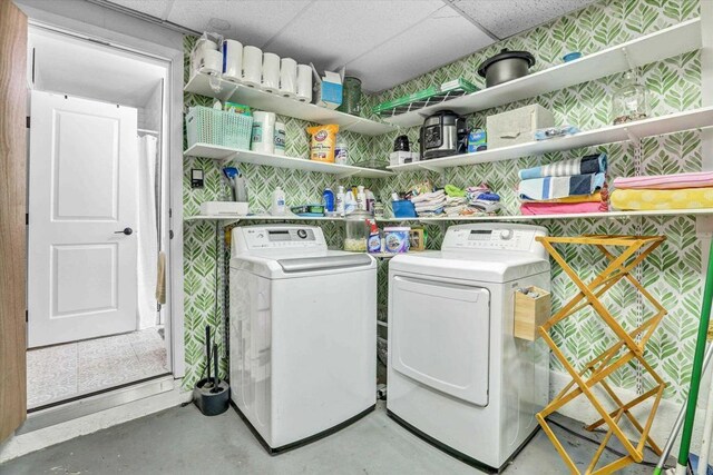 8394 Blue Lake Dr, San Diego, CA 92119 - laundry room with laundry area and washing machine and clothes dryer