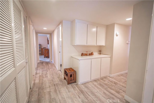 2650 Belburn Pl, Simi Valley, CA 93065 - hall with light wood-type flooring, baseboards, and recessed lighting