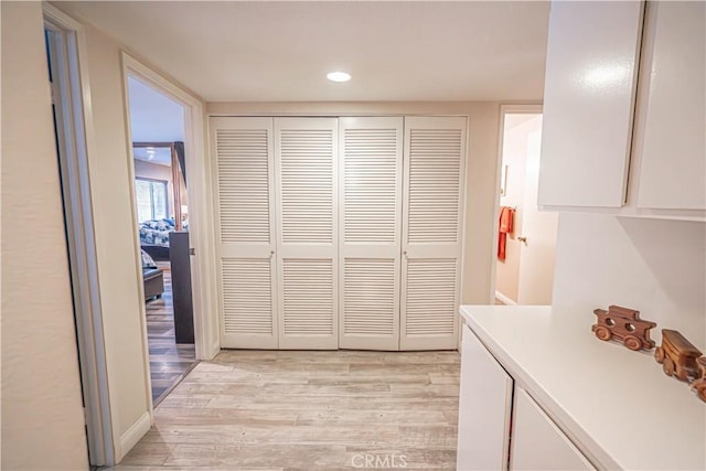 2650 Belburn Pl, Simi Valley, CA 93065 - corridor with light wood-style flooring and recessed lighting
